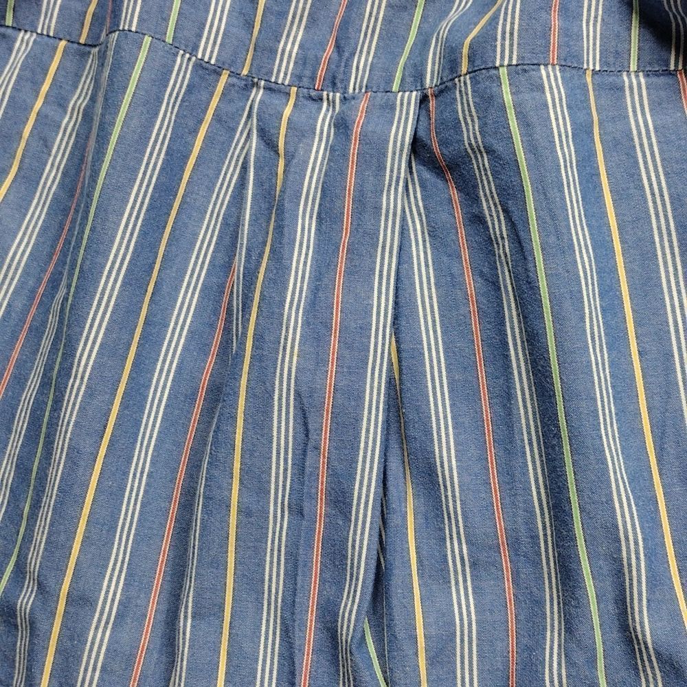 Sarah Bentley Vintage Striped Pearl Button Pleated Back Sleeveless Top - Picture 13 of 15